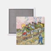 Vincent van Gogh - Houses en Afbeelding Magneet (Voorkant / Achterkant)