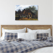 Vincent van Gogh Huisje en Vrouw met Geit Canvas Afdruk (Insitu (Slaapkamer))