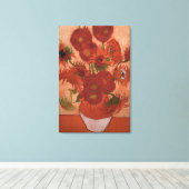 vincent van gogh impressionist sunflower fine art canvas afdruk (Insitu (Houten vloer))