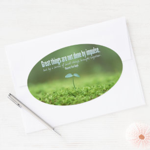 Vincent van Gogh Inspirerend Quote Grote Dingen Ovale Sticker