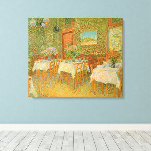 Vincent van Gogh - Interieur van een restaurant Canvas Afdruk