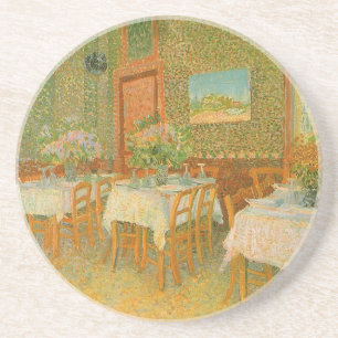 Vincent van Gogh - Interieur van een restaurant Zandsteen Onderzetter