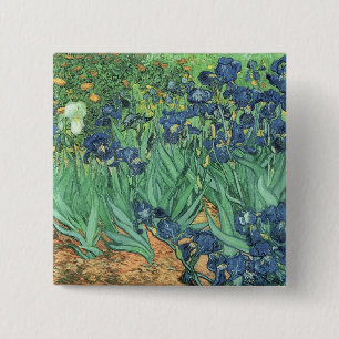 Vincent van Gogh Irises, 1889 Vierkante Button 5,1 Cm