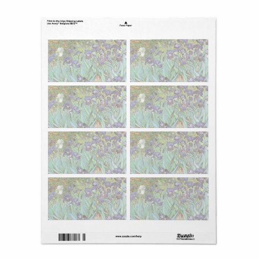 Vincent van Gogh - Irises Etiket (Full Sheet)