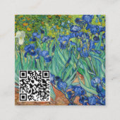Vincent Van Gogh - Irises - QR-code Vierkante Visitekaartje (Voorkant)
