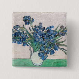 Vincent van Gogh - Irises Vierkante Button 5,1 Cm