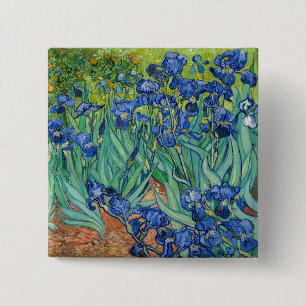 Vincent Van Gogh - Irises Vierkante Button 5,1 Cm
