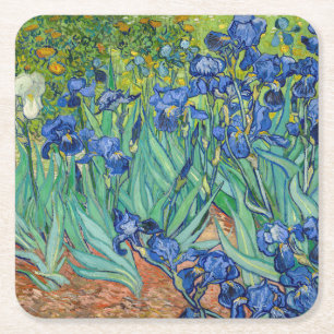 Vincent Van Gogh - Irises Vierkante Kartonnen Onderzetter