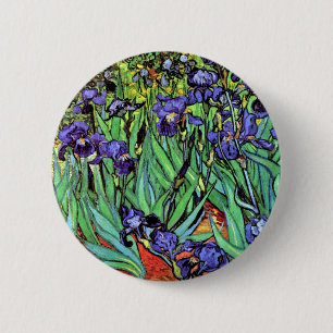 Vincent Van Gogh - Irissen - Bloemliefhebber Kunst Ronde Button 5,7 Cm