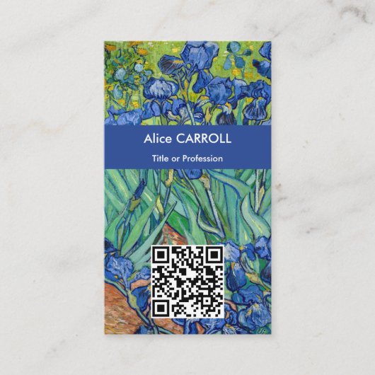 Vincent Van Gogh - Irissen - QR Code Visitekaartje (Voorkant)