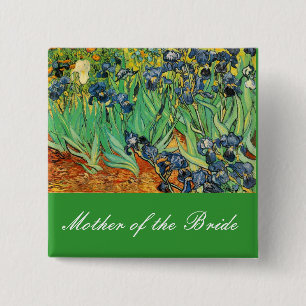 Vincent van Gogh,Irissen Vierkante Button 5,1 Cm