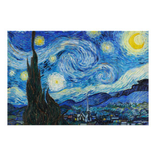 Vincent Van Gogh is de Sterrennacht (1889) Foto Afdruk