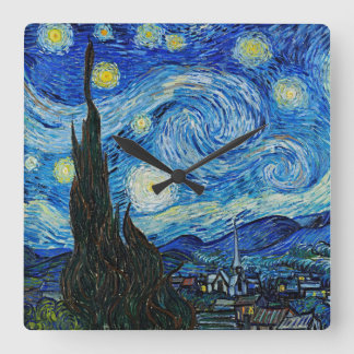 Vincent van Gogh is de Sterrennacht sereniteit Vierkante Klok