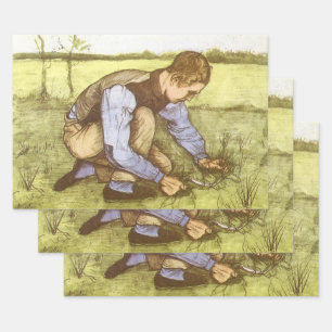 Vincent van Gogh - Jongen die gras maait met sikke Inpakpapier Vel