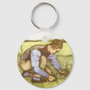 Vincent van Gogh - Jongen die gras maait met sikke Sleutelhanger