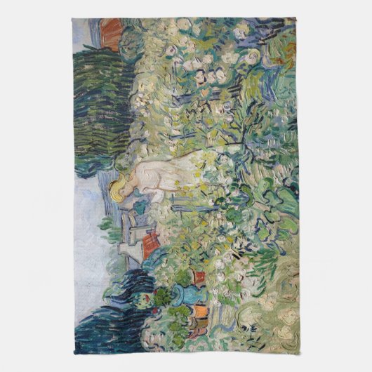 Vincent van Gogh - juffrouw Gachet in haar tuin Theedoek (Verticaal)