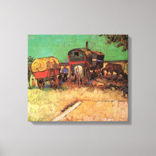 Vincent van Gogh - Kamp van zigeunerkaravanen Canvas Afdruk