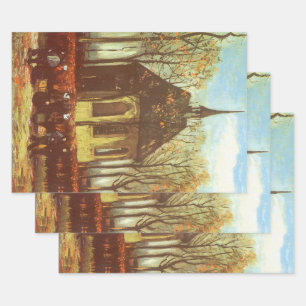 Vincent van Gogh - Kapel bij Nuenen, kerkgangers Inpakpapier Vel