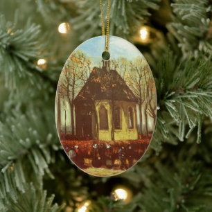 Vincent van Gogh - Kapel bij Nuenen, kerkgangers Keramisch Ornament