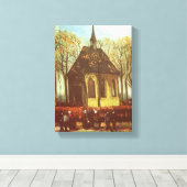 Vincent van Gogh - Kapel in Nuenen, Kerkbezoekers Canvas Afdruk (Insitu (Houten vloer))