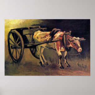 Vincent Van Gogh - Kar met Rode en Witte Os Poster
