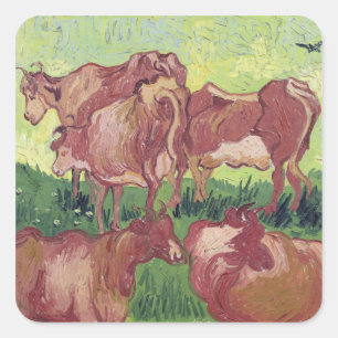Vincent van Gogh   Koe, 1890 Vierkante Sticker