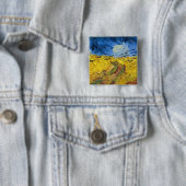 Vincent van Gogh - Korenveld met kraaien Vierkante Button 5,1 Cm (In situ)