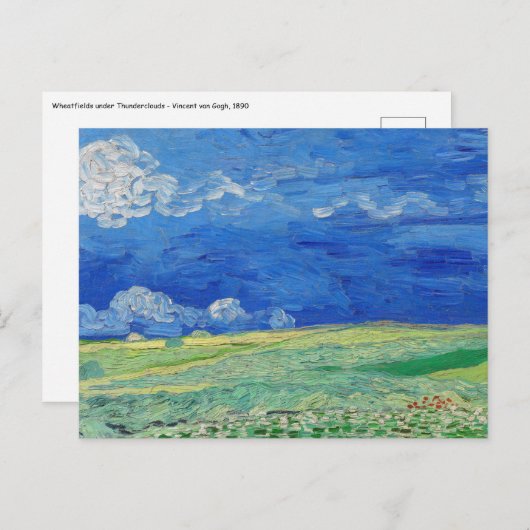 Vincent van Gogh - Korenvelden onder onweerslucht Briefkaart (Voorkant / Achterkant)