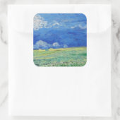 Vincent van Gogh - Korenvelden onder onweerslucht Vierkante Sticker (Tas)