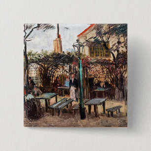 Vincent Van Gogh - La Guinguette op Montmartre Vierkante Button 5,1 Cm