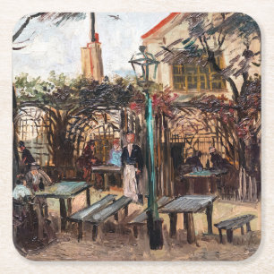 Vincent Van Gogh - La Guinguette op Montmartre Vierkante Kartonnen Onderzetter