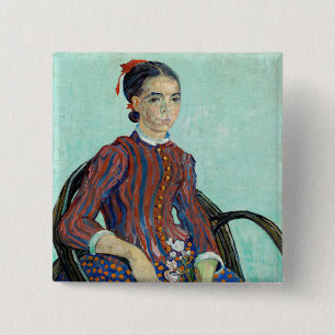 Vincent van Gogh - La Mousme Vierkante Button 5,1 Cm