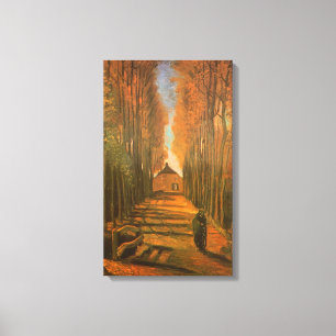 Vincent van Gogh - Laan met populieren in herfst Canvas Afdruk