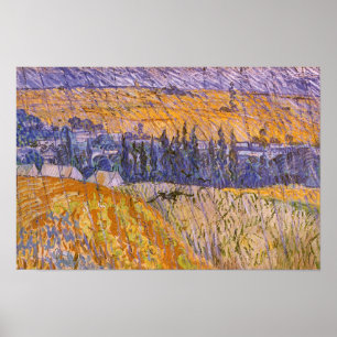 Vincent van Gogh - Landschap bij Auvers in de rege Poster