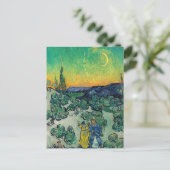 Vincent van Gogh - Landschap bij maanlicht met kop Briefkaart (Staand voorkant)