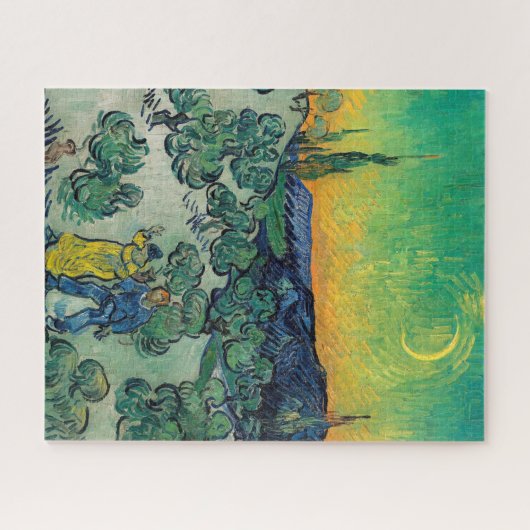 Vincent van Gogh - Landschap bij maanlicht met paa Legpuzzel (Horizontaal)