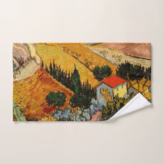 Vincent van Gogh - Landschap, Huis en ploegenman Bad Handdoek (Handdoek)