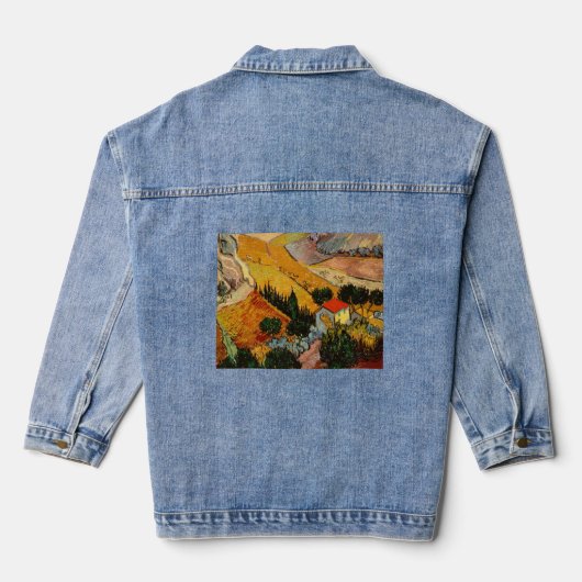 Vincent van Gogh - Landschap, Huis en ploegenman Denim Jacket (Achterkant)