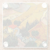 Vincent van Gogh - Landschap, Huis en ploegenman Glazen Onderzetter (Achterkant)