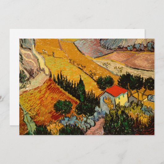 Vincent van Gogh - Landschap, Huis en ploegenman Kaart (Voorkant / Achterkant)