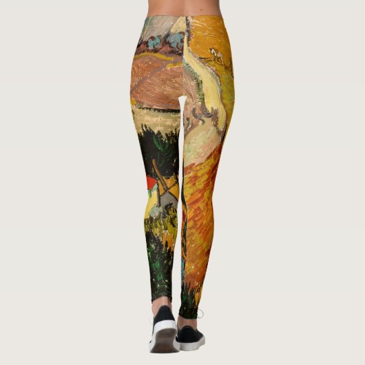 Vincent van Gogh - Landschap, Huis en ploegenman Leggings (Achterkant)