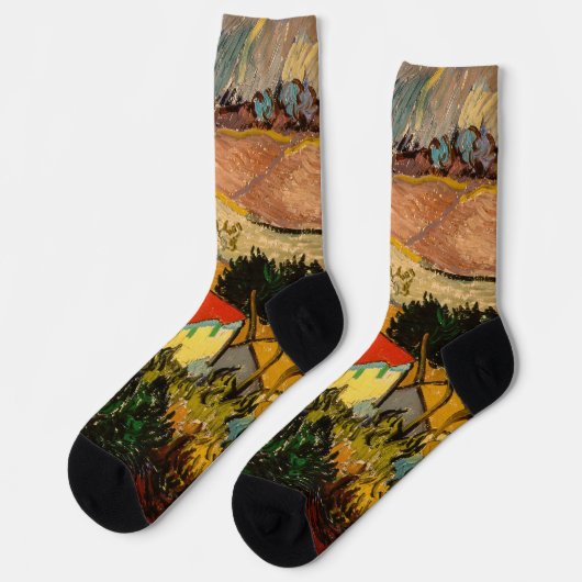 Vincent van Gogh - Landschap, Huis en ploegenman Sokken (Links)