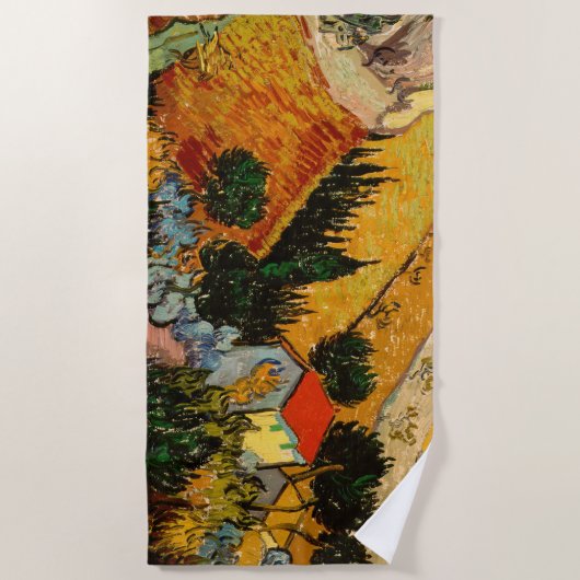 Vincent van Gogh - Landschap, Huis en ploegenman Strandlaken (Voorkant)