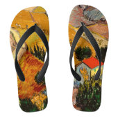 Vincent van Gogh - Landschap, Huis en ploegenman Teenslippers (Voetbed)