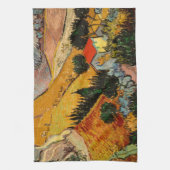 Vincent van Gogh - Landschap, Huis en ploegenman Theedoek (Verticaal)