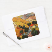 Vincent van Gogh - Landschap, Huis en ploegenman Vierkante Sticker (Envelop)
