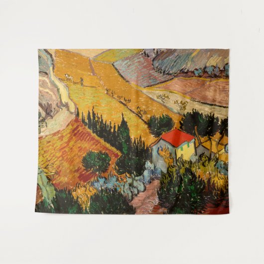 Vincent van Gogh - Landschap, Huis en ploegenman Wandkleed (Voorkant (horizontaal))