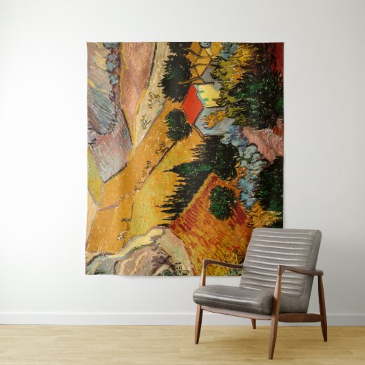 Vincent van Gogh - Landschap, Huis en ploegenman Wandkleed (In situ)