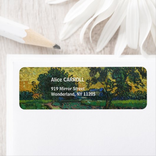 Vincent van Gogh - Landschap in Twilight Etiket (Insitu)