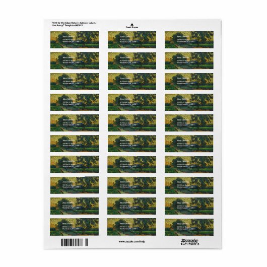 Vincent van Gogh - Landschap in Twilight Etiket (Full Sheet)